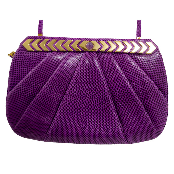 Judith Leiber Handbags - Vintage Judith Leiber Lizard Skin Shoulder Bag